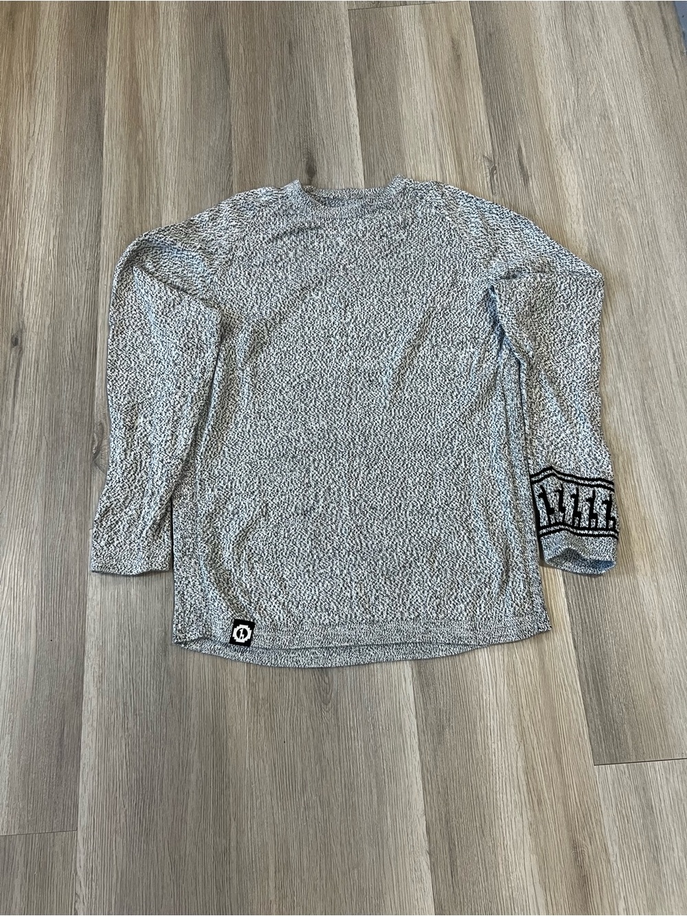 Gray Speckled Knit Sweater Top